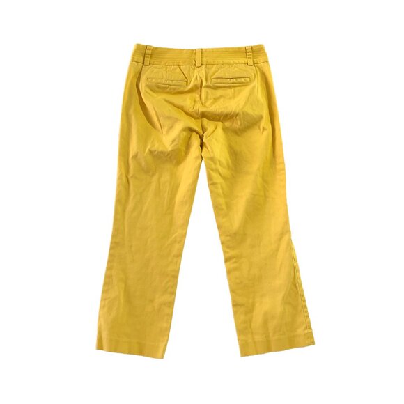 J. Crew City Fit Pants Womens Size 2 Yellow Stretch Cropped Classic Trousers - Picture 4 of 5